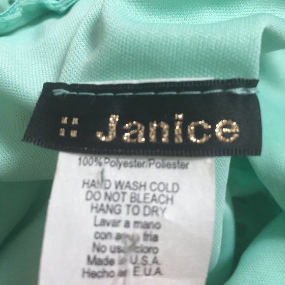 Grad Dress Mint Embroidered Lace Beaded Collar - Picture 12 of 16